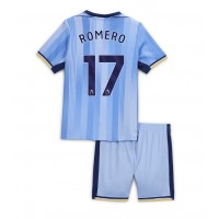 Camisa de Futebol Tottenham Hotspur Cristian Romero #17 Equipamento Secundário Infantil 2024-25 Manga Curta (+ Calças curtas)